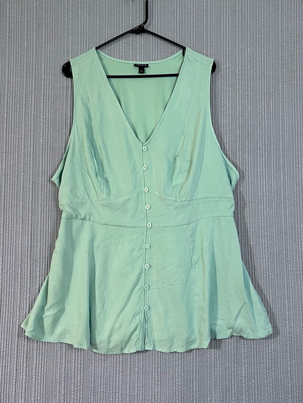 Torrid Sleeveless Button Up Tie Back Top Green Womens plus Sz 3X